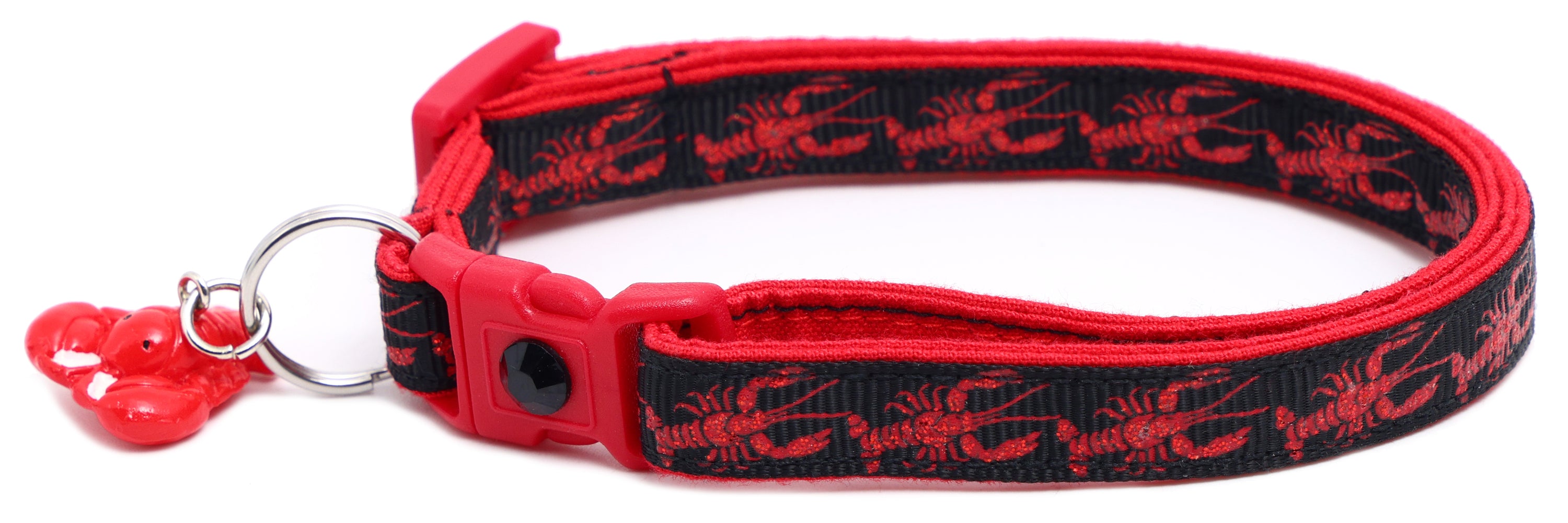 Lobster Breakaway Cat Collar made of reinforced cotton, featuring a breakaway clip and customizable options.